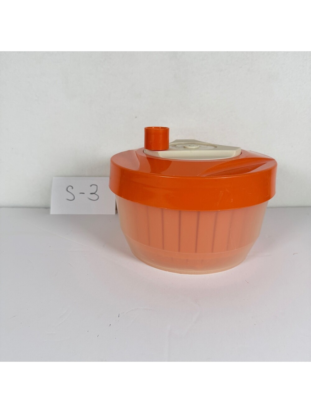 Vintage Triumph Salad Spinner Orange Cream Kitchen Tool S-3